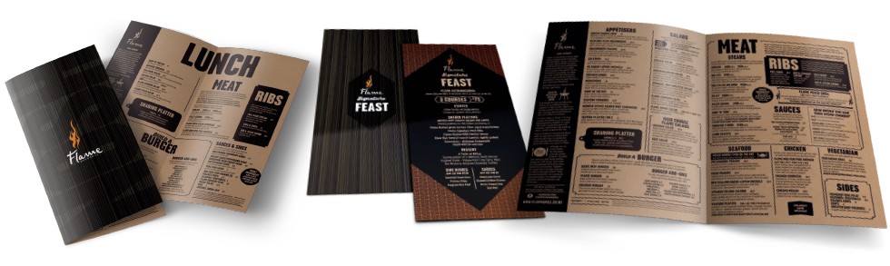 Flame Collateral Menu Design