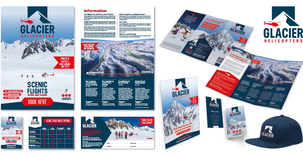 Glacier Helicopters Rebrand Logo Identity Design